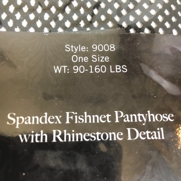 * Leg Avenue #9008 Rhinestone Spandex Fishnet Pantyhose Discontinued  NWT NOS - Picture 5 of 7